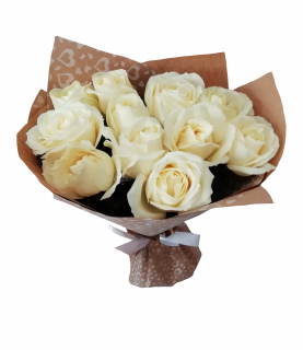 Букет из белых роз «Лаура»